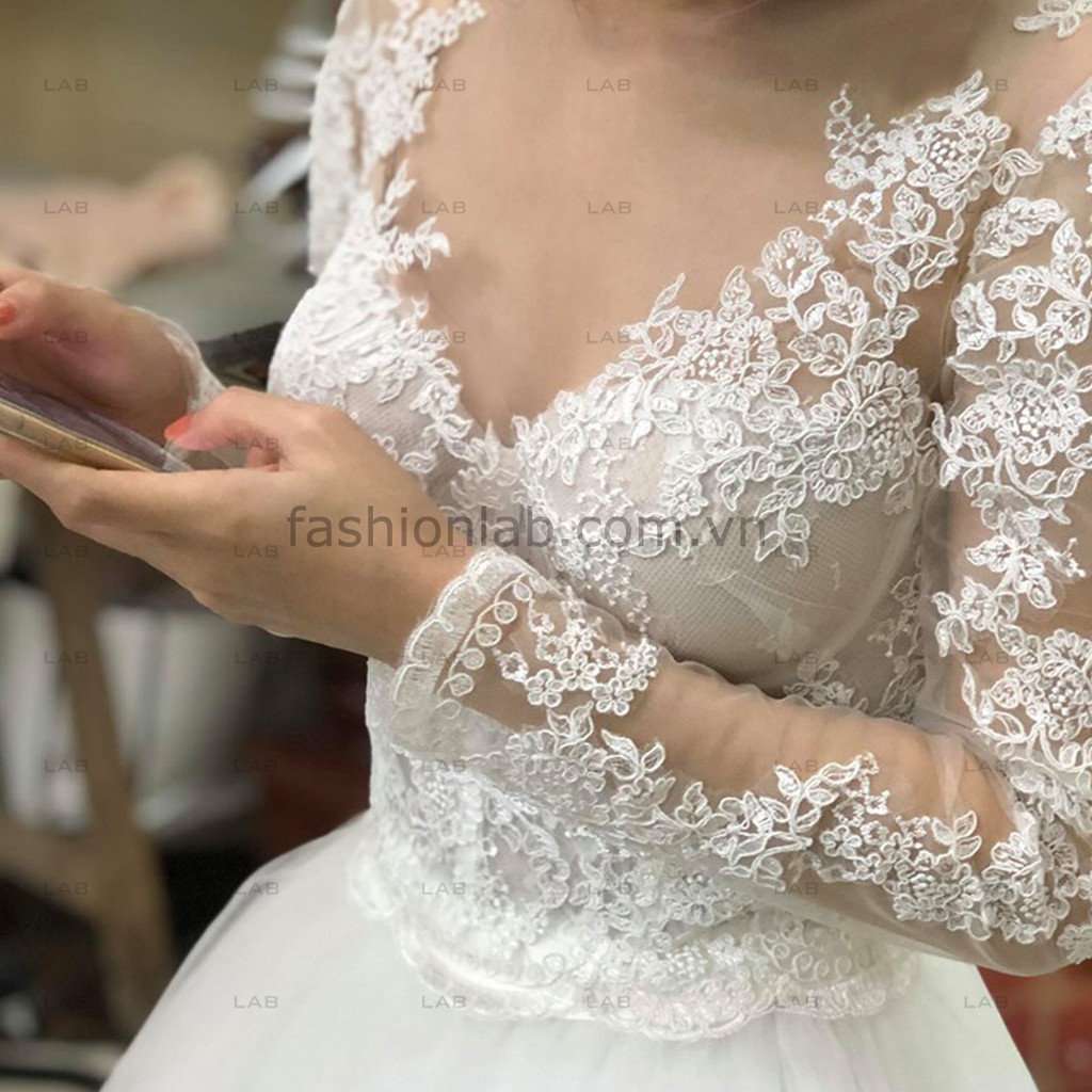 Ren thêu váy cưới - Mẫu 01 (m) #0208