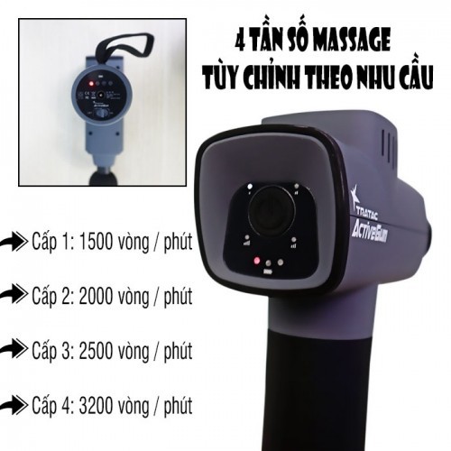 Súng massage gun Korea ActiveGun 126W - Dòng cao cấp, 6 đầu