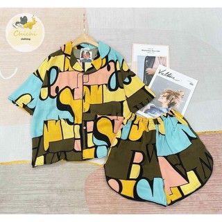 Đồ ngủ pijama DƠI đùi chất lụa Mango hoạt hình dễ thương