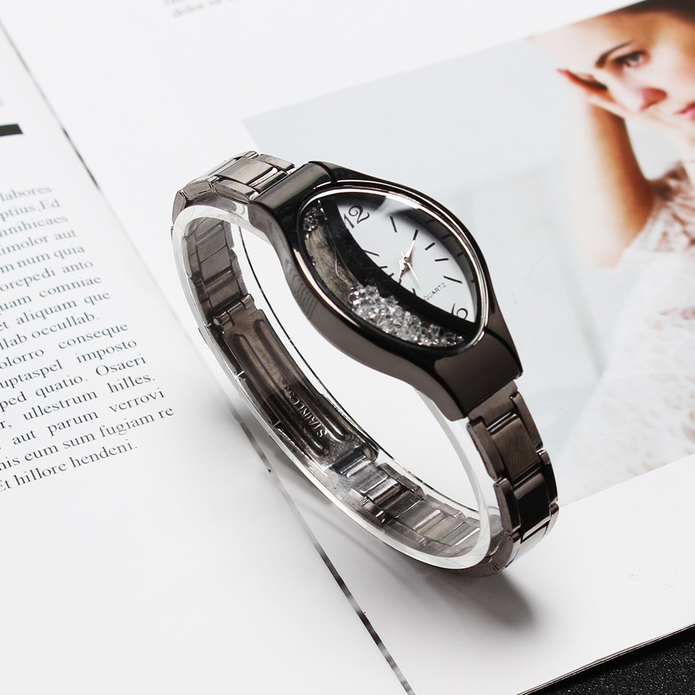 Đồng hồ nữ CAY 4078 dây thép đúc mặt kính oval Bán lẻ giá sỉ