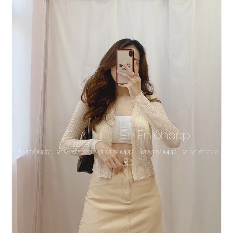 [ẢNH THẬT]Áo cadigan len mỏng viền sóng(A393) | BigBuy360 - bigbuy360.vn