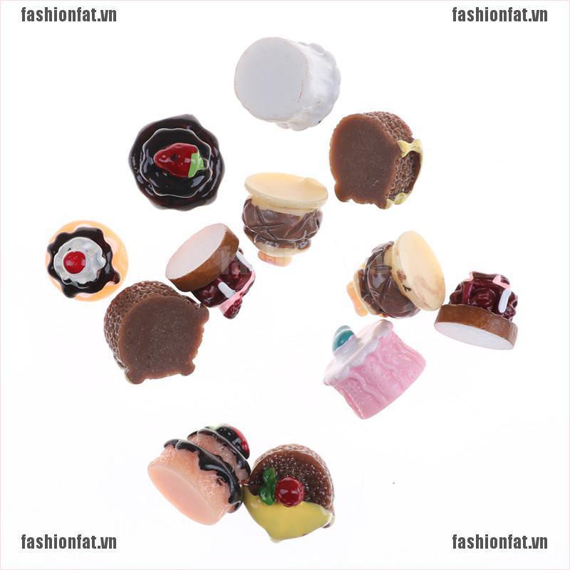 Set 5 mô hình bánh ngọt 3D bằng resin trang trí nhà búp bê