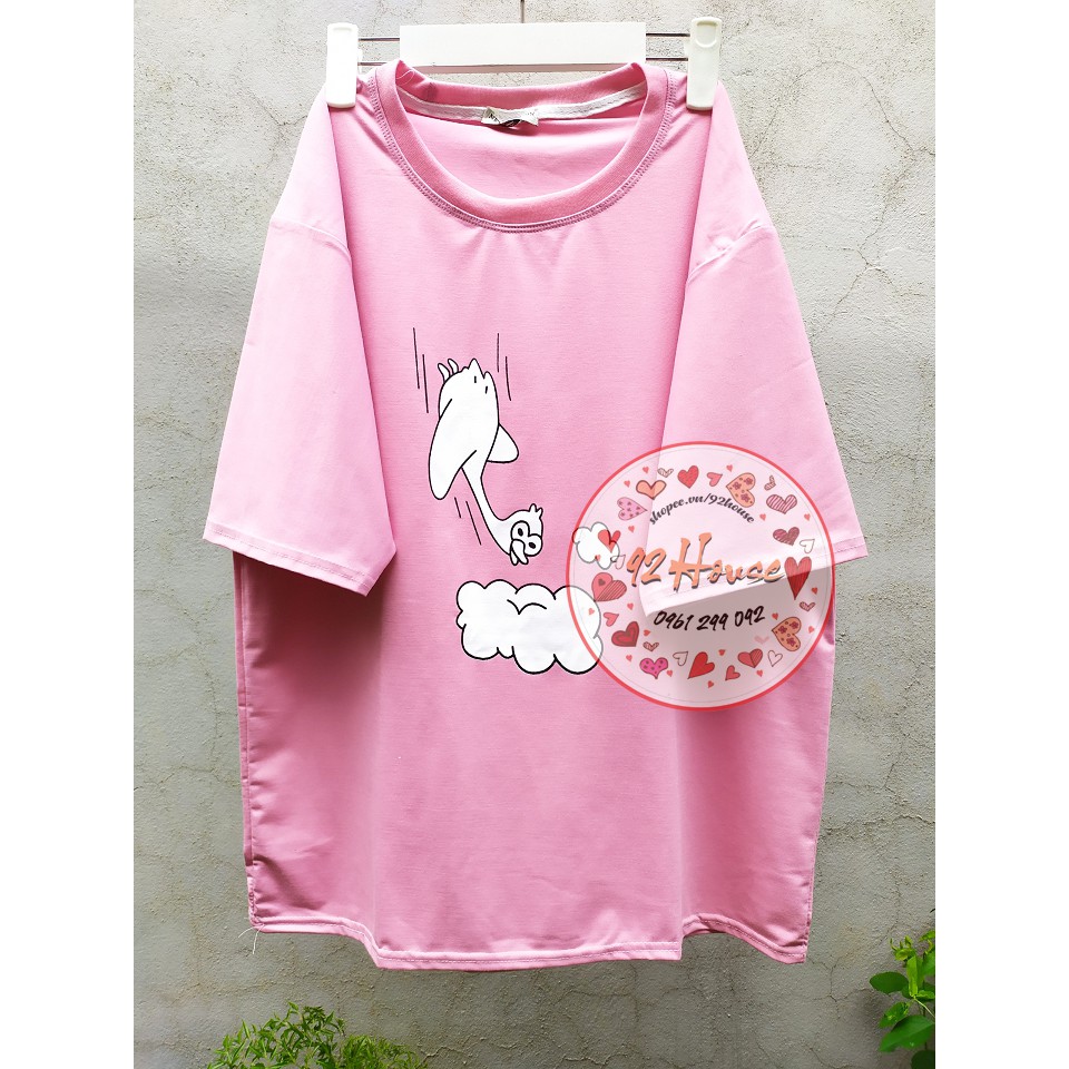 Áo thun nam nữ unisex ngỗng iu mây freesize form rộng tay lỡ / Áo phông cute