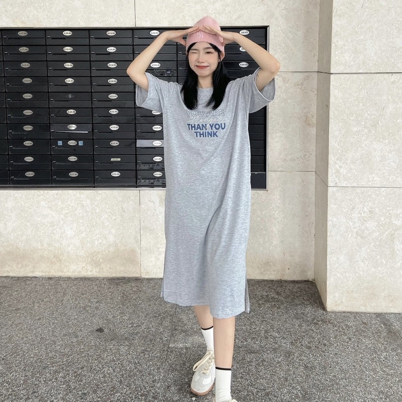 KIM - T-shirts Dress - Váy thun cotton suông