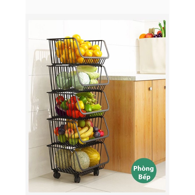 KỆ BẾP 4,5 TẦNG ĐA NĂNG ĐỰNG RAU CỦ TIỆN LỢI