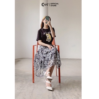 Áo phông in cô gái tóc vàng CCHAT