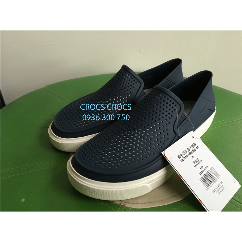 GIÀY NHỰA C.ROC.S CITILANE ROKA SLIP ON CHO NAM MÀU XANH NAVY | BigBuy360 - bigbuy360.vn