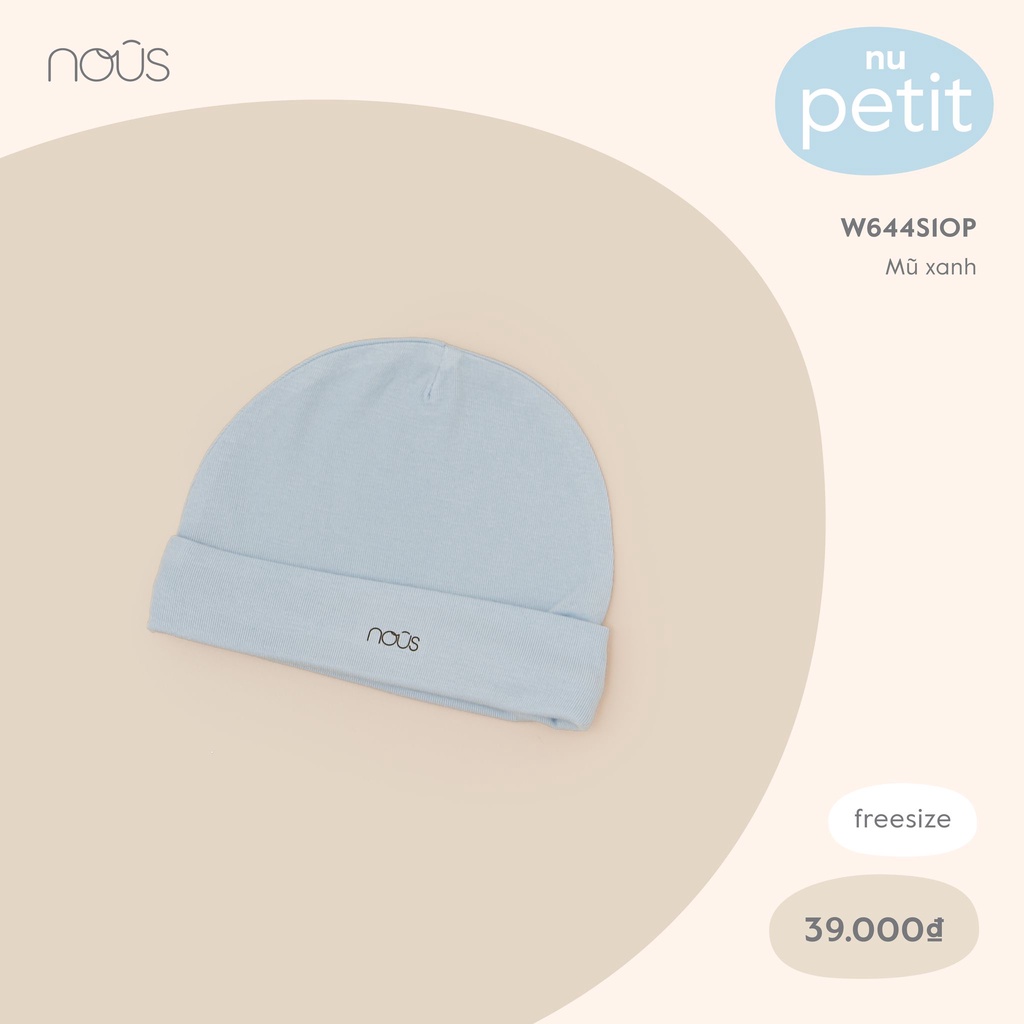 Mũ sơ sinh cho bé Nous FS, nón đội đầu chất liệu mềm mịn - Monnie Kids