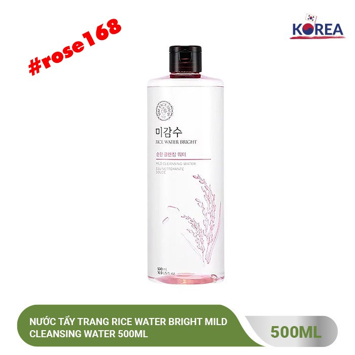 Nước Tẩy Trang Rice Water Bright Mild Cleansing Water 500Ml