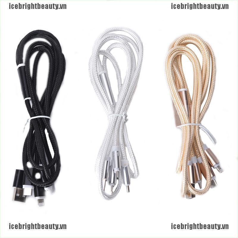 Dây Cáp Sạc Đồng Bộ Dữ Liệu Micro USB Loại C Đa Năng 3 Trong 1 Cho iPhone