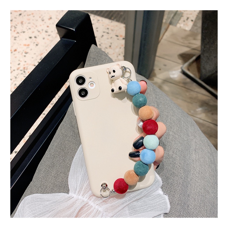 Ốp Điện Thoại Dẻo Họa Tiết Hoạt Hình Chú Gấu Kèm Dây Đeo Cho Samsung Note 8 9 10 Lite 10 Pro 20 Ultra