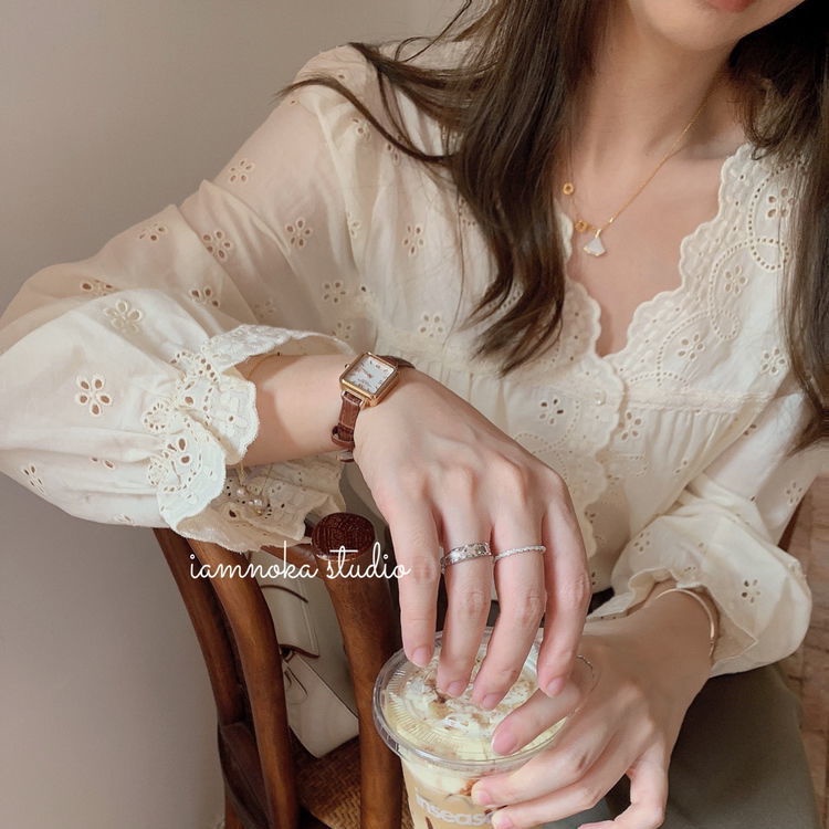 Áo Nữ Tay Dài Phối Ren Thời Trang Phong Cách Hàn Quốc