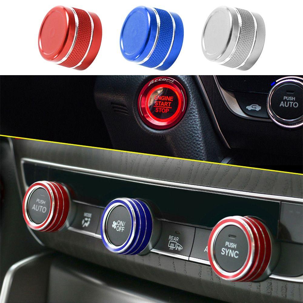 Bộ 4 Vòng Hợp Kim Nhôm Trang Trí Nút Điều Chỉnh Âm Lượng Xe Hơi Ba Màu Cho BMW E60 E61 2004-2007