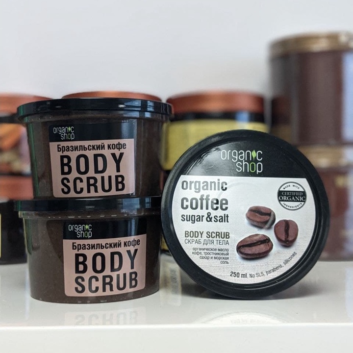 Tẩy tế bào chết tẩy da chết body cà phê và đường Organic Shop Coffee &amp; Sugar Body Scrub 250ml