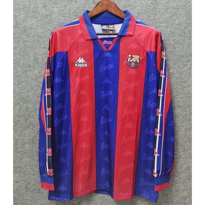 Áo Thun Tay Dài In Logo Đội Tuyển Barcelona 96 / 97 96-97