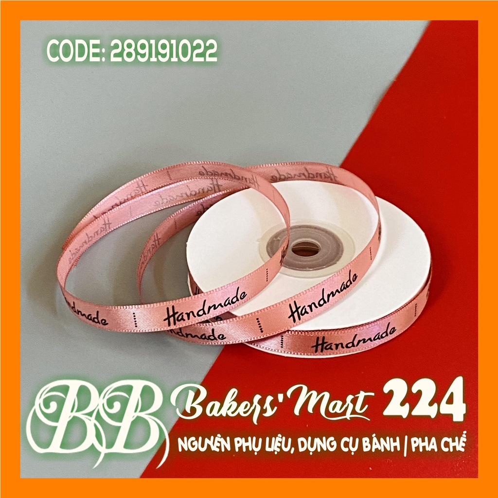 Ruy băng lụa HANDMADE cao 1cm - Màu HỒNG ĐẬM - 1 cuộn (1cmx20m)
