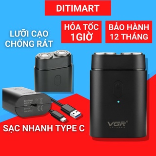 Máy cạo râu 2 lưỡi sắc bén sạc nhanh USB Type C lưỡi cạo chống rát da cạo sát đàn hồi mã V341
