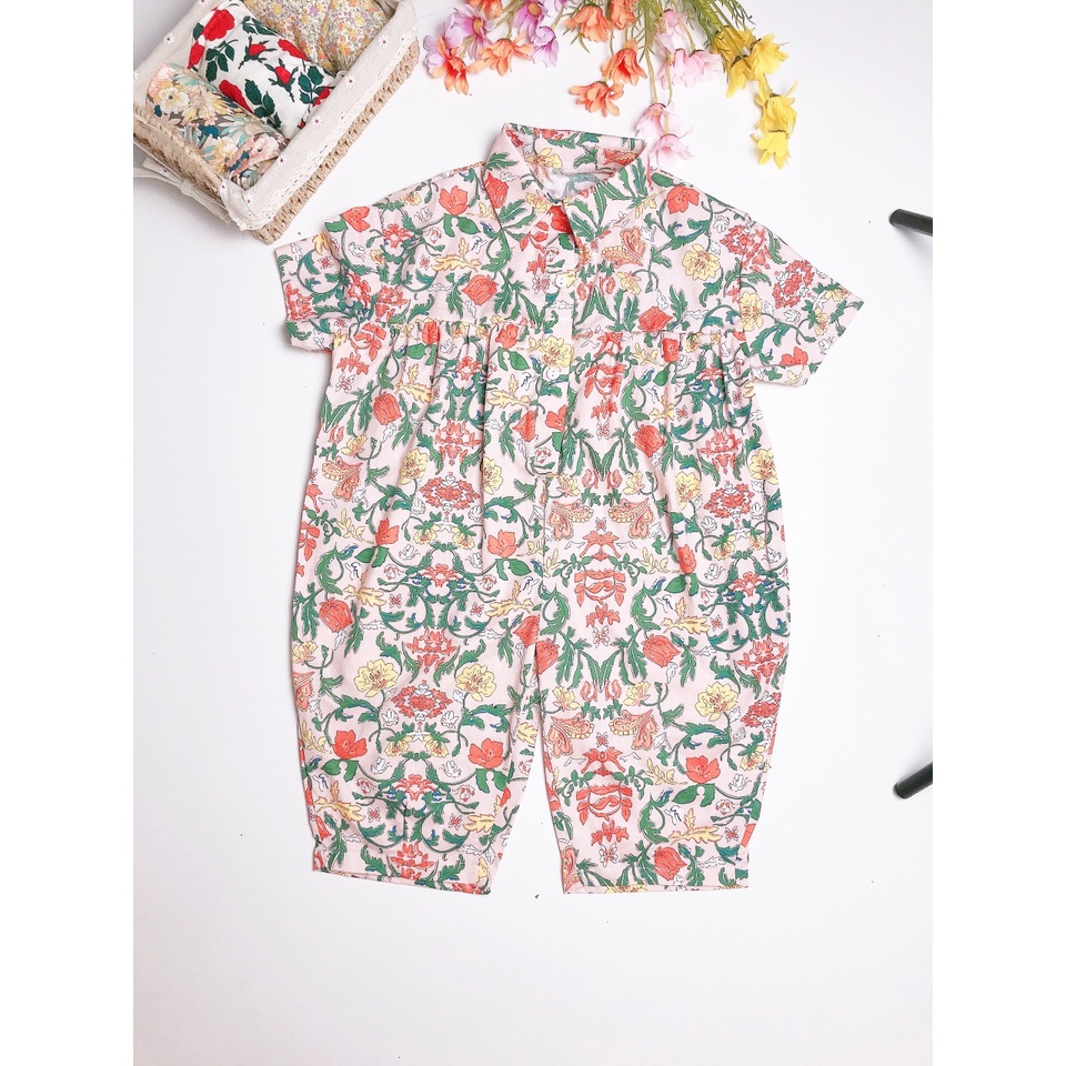 Áo liền quần Họa Tiết Hoa xinh xắn cho bé gái phong cách Hàn Quốc | BigBuy360 - bigbuy360.vn