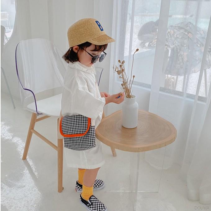 Túi Xách Dáng Vuông Màu Trơn Kiểu Hàn Quốc Đáng Yêu Hợp Thời Trang Dành Cho Bé Gái