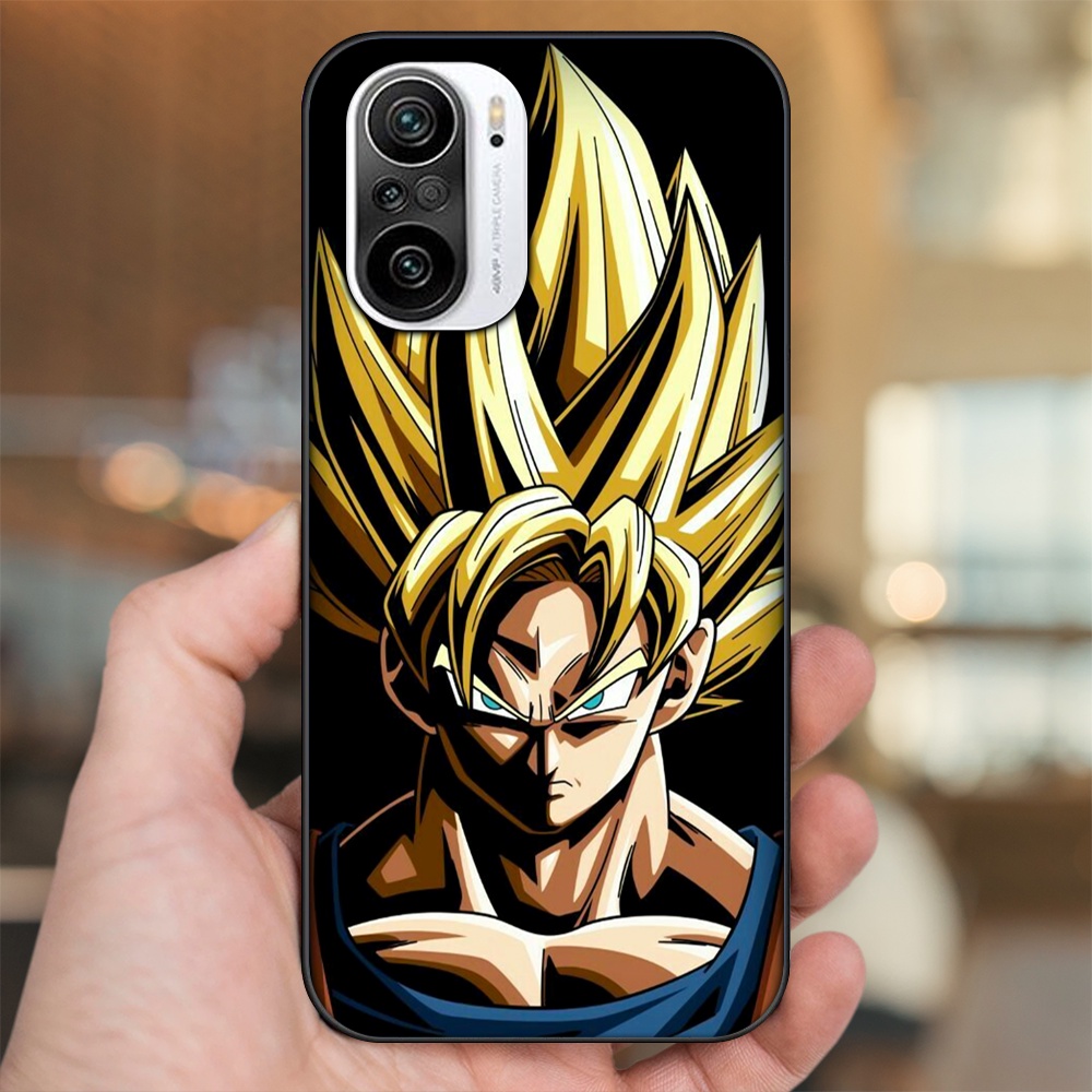 Ốp lưng Xiaomi K40 viền đen in hình Goku Dragon Ball