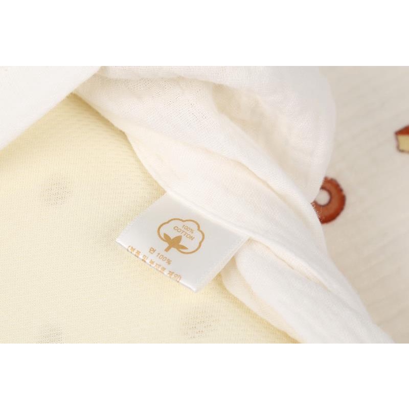 Gối cao su non thông hơi vỏ Muslin sợi tre cao cấp chống méo đầu và chống đổ mồ hôi đầu cho bé