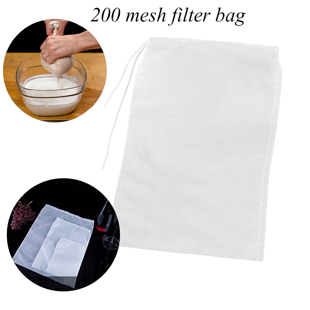 1pc Reusable Fine Mesh Filter Bag Nut Milk Wine Coffee Strainer Cheese Cloth