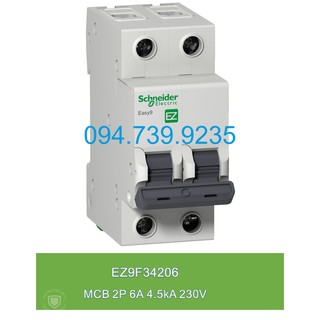 Cầu Dao 2P 6A Schneider - Automat Schneider 2P 6A 4.5kA - Schneider EZ9 2P 6A - MCB 2P 6A Schneider -EZ9F34206