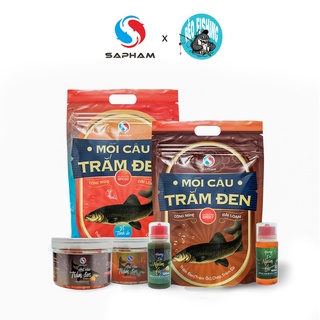 BỘ MỒI CÂU TRẮM ĐEN SA PHẠM TANH THƠM 1650g Hạt Xả Tanh, Thơm - Ngâm Ốc Tanh, Thơm Câu Cá Trắm Đen Siêu Nhạy