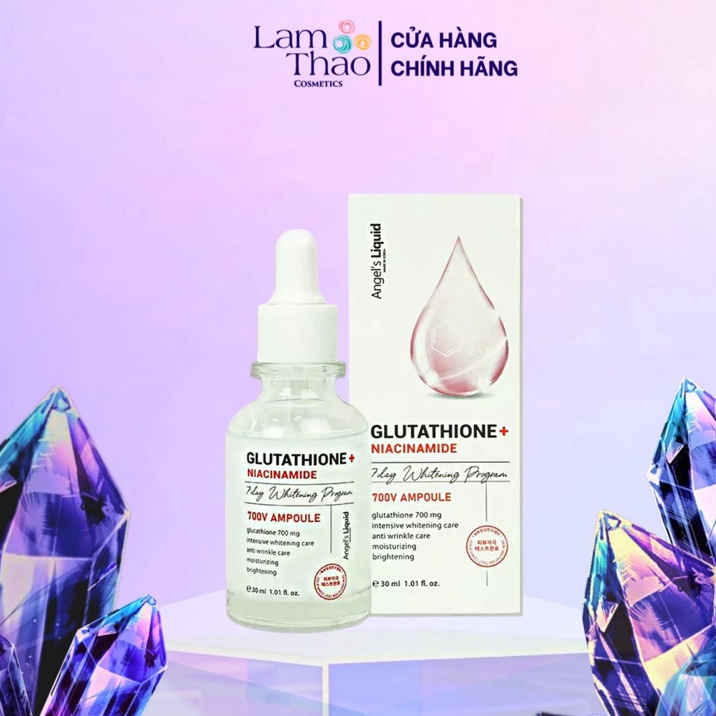 Tinh Chất Trắng Da Giảm Thâm Mụn Angel’s Liquid 7 Day Whitening Program Glutathione + Niacinamide 700V Ampoule