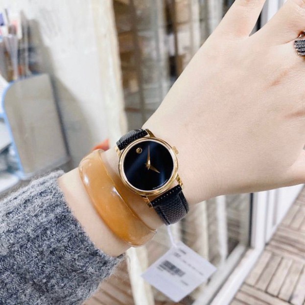 ❣♛☢Đồng hồ Nam (nữ) Movado dây da cao cấp, kinh chống xước - Đồng hồ movado.97