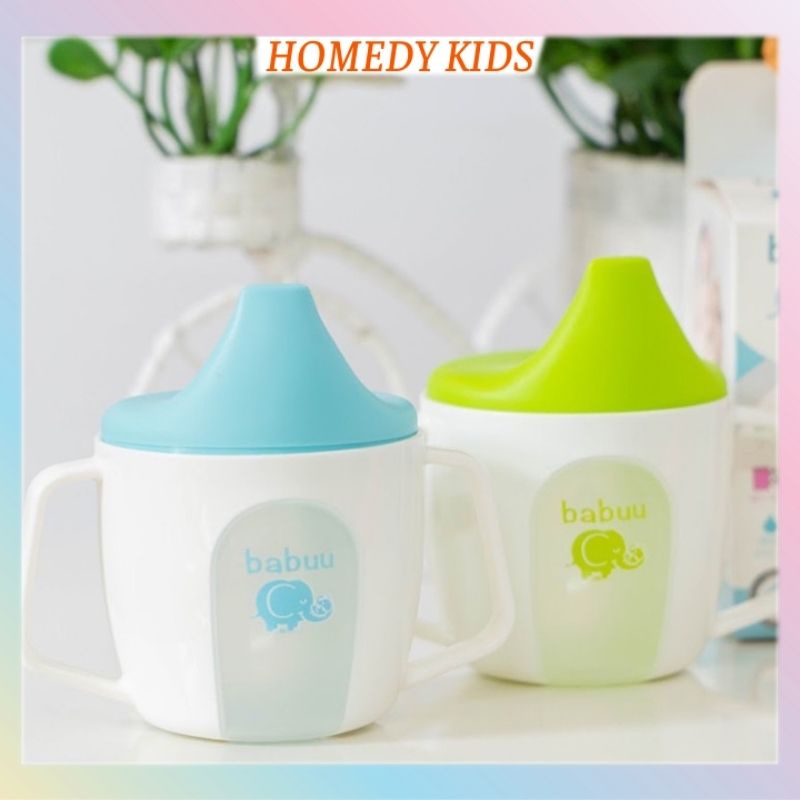 Bình tập uống nước Babuu Nhật cho bé cốc uống nước có núm chống sặc  BB10 Homedy Kids