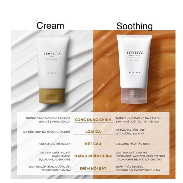 Kem Dưỡng Ẩm Da Rau Má Skin1004 Madagascar Centella Phục Hồi Da, Skin 1004 Soothing Cream Cho Da Dầu và Da khô Hàn