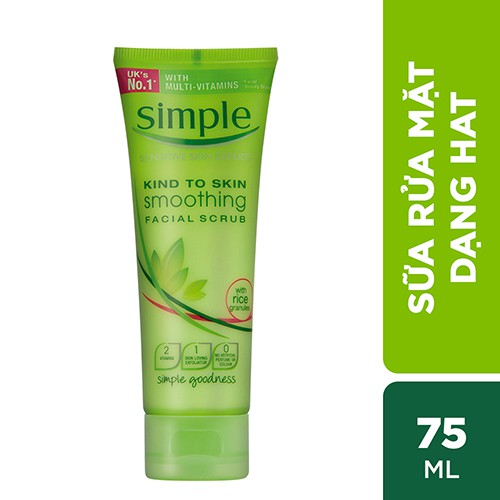 Sữa rửa mặt tẩy tế bào chết Simple 75ml | BigBuy360 - bigbuy360.vn
