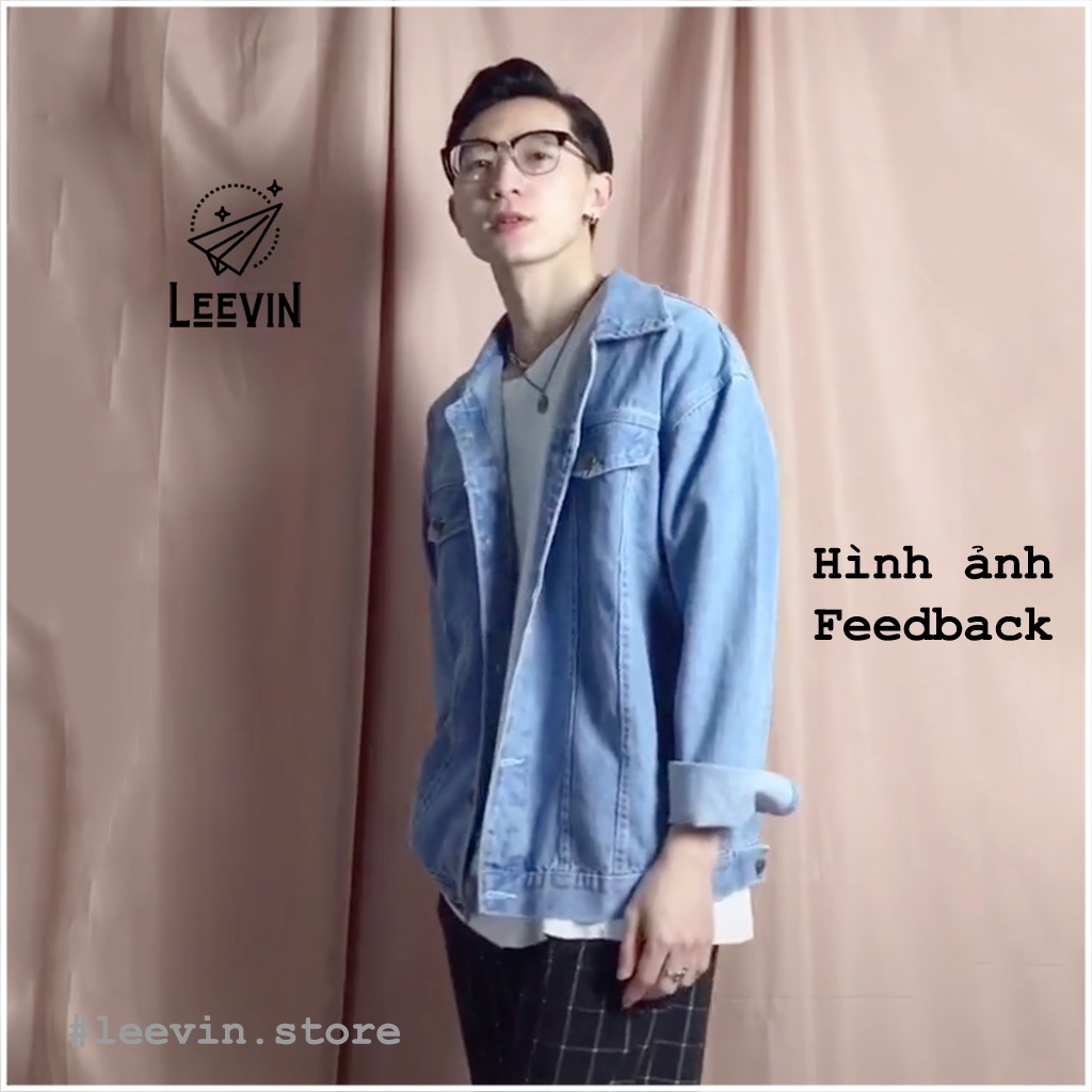 Áo Khoác Jean Unisex Outfits Nam Nữ Form Rộng  - Áo khoác bò Leevin Store