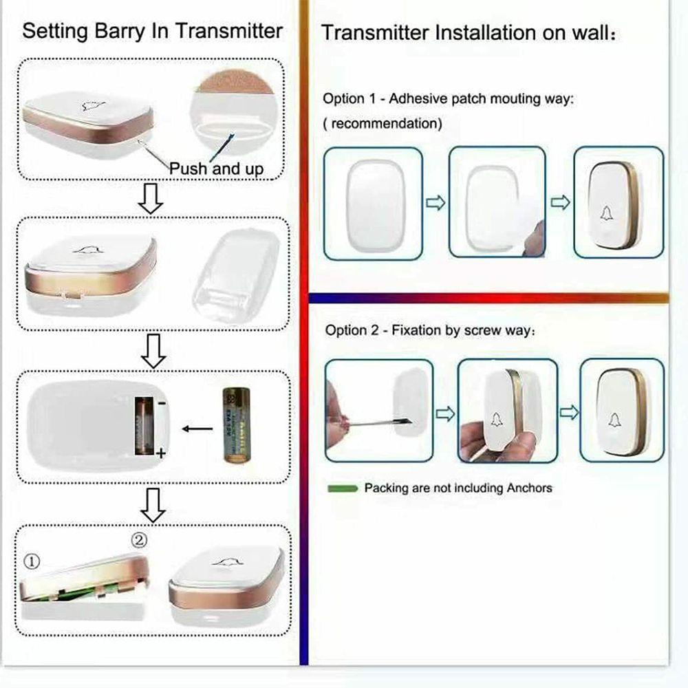 GOGOUP Chuông Cửa Không Dây Chống Thấm Nước Phích Cắm UK