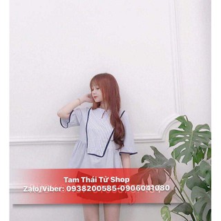 ÁO BABYDOLL PHỐI SỌC CỔ TRÒN