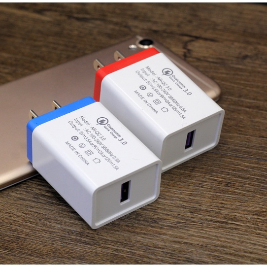 Bộ sạc nhanh Quick Charge QC 3.0 cho Samsung, iPhone, Bảo vệ ngắn mạch, Chất Liệu PC Chống Cháy Tiêu chuẩn châu âu