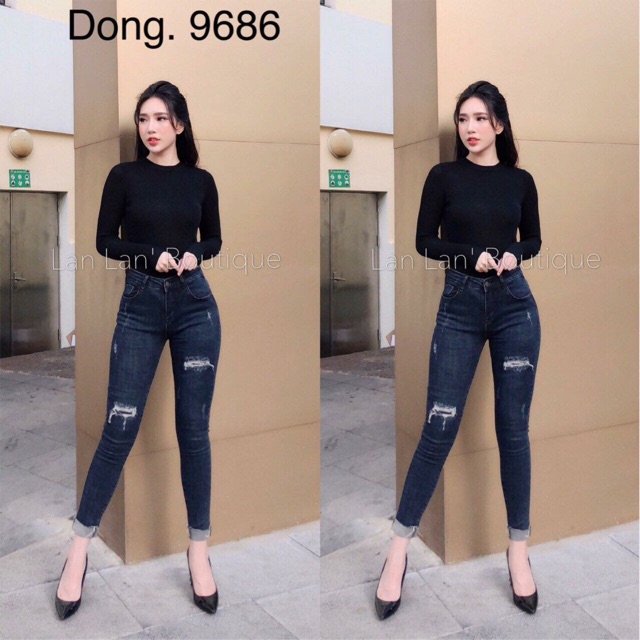 [50kg~95kg] QUẦN JEAN nữ 9 tấc BIG SIZE lưng cao co dãn mạnh 2467