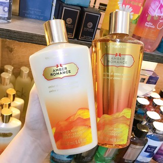 COMBO Sữa tắm - Sữa Dưỡng Thể Victoria's Secret Amber Romance 250ml USA
