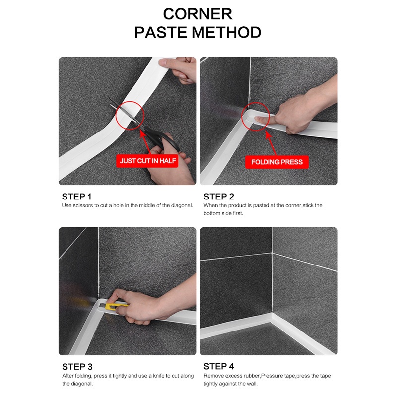 Keo dán phòng tắm PVC Băng keo niêm phong phòng tắm Băng dính dán tường chống nước Băng dính nhà bếp Thương hiệu mới