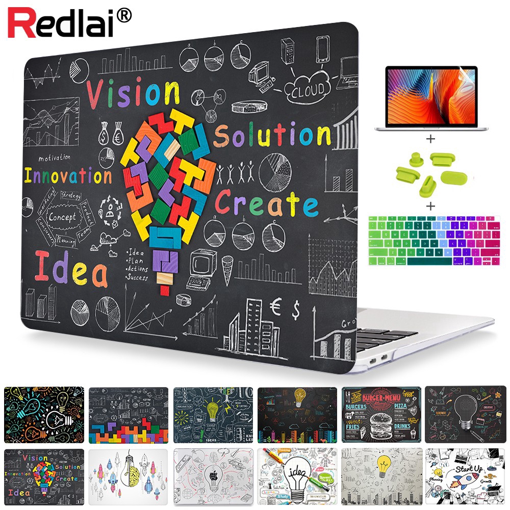 Creative Print Plastic Hard Case for Apple Macbook Pro 13 15 Mac Air 13.3 A1932 A2159 A1707 Retina12 with Keyboard Cover