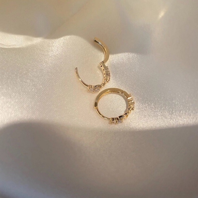 Khuyên Tai Dạng Chuỗi Đính Đá Zircon Phong Cách Pháp Tinh Tế Thời Trang / Bông Tai