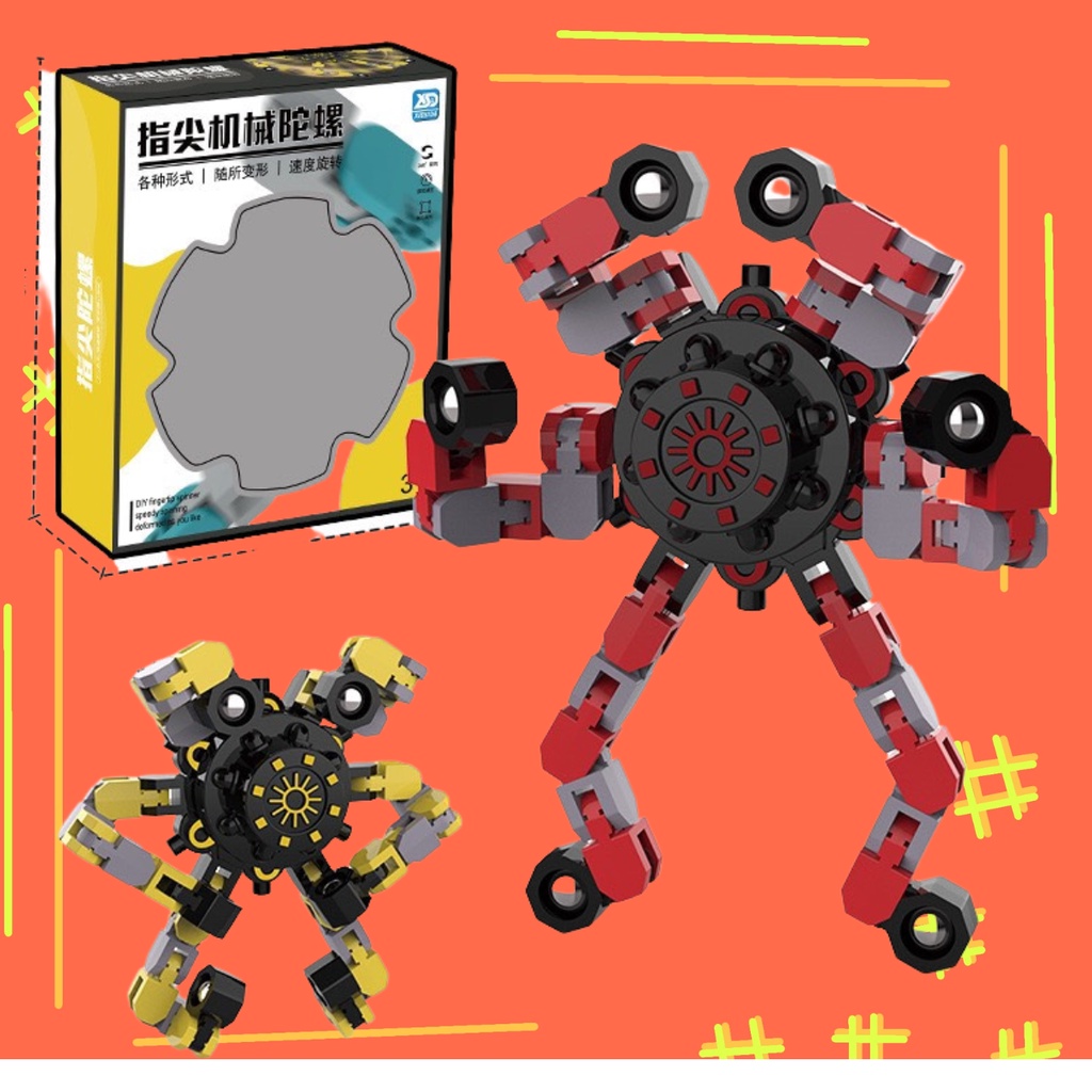 Spiner Spinner Robot Kim Loại 6 Cánh Cao Cấp Con Quay Vô Cực Thần Tốc Ma Thuật Manh Nhất Gấp Gọn Đồ Chơi Cho Bé