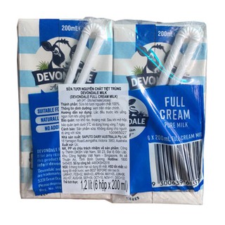 Sữa tươi Devondale nguyên kem 200ml (1 thùng)