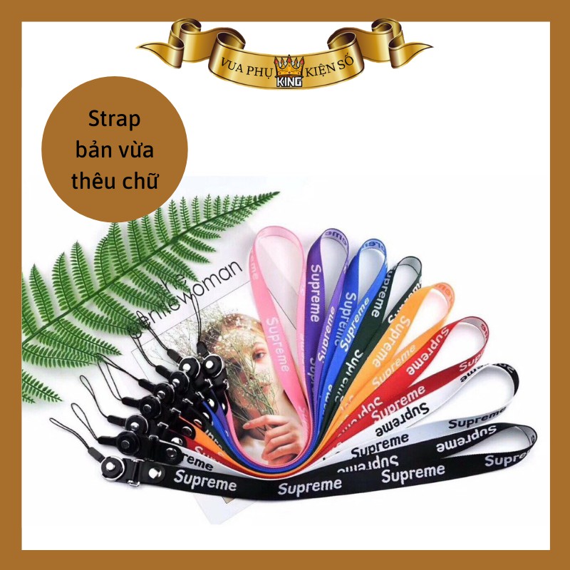 Dây Đeo Điện Thoại Strap Thêu Chữ Bản Vừa