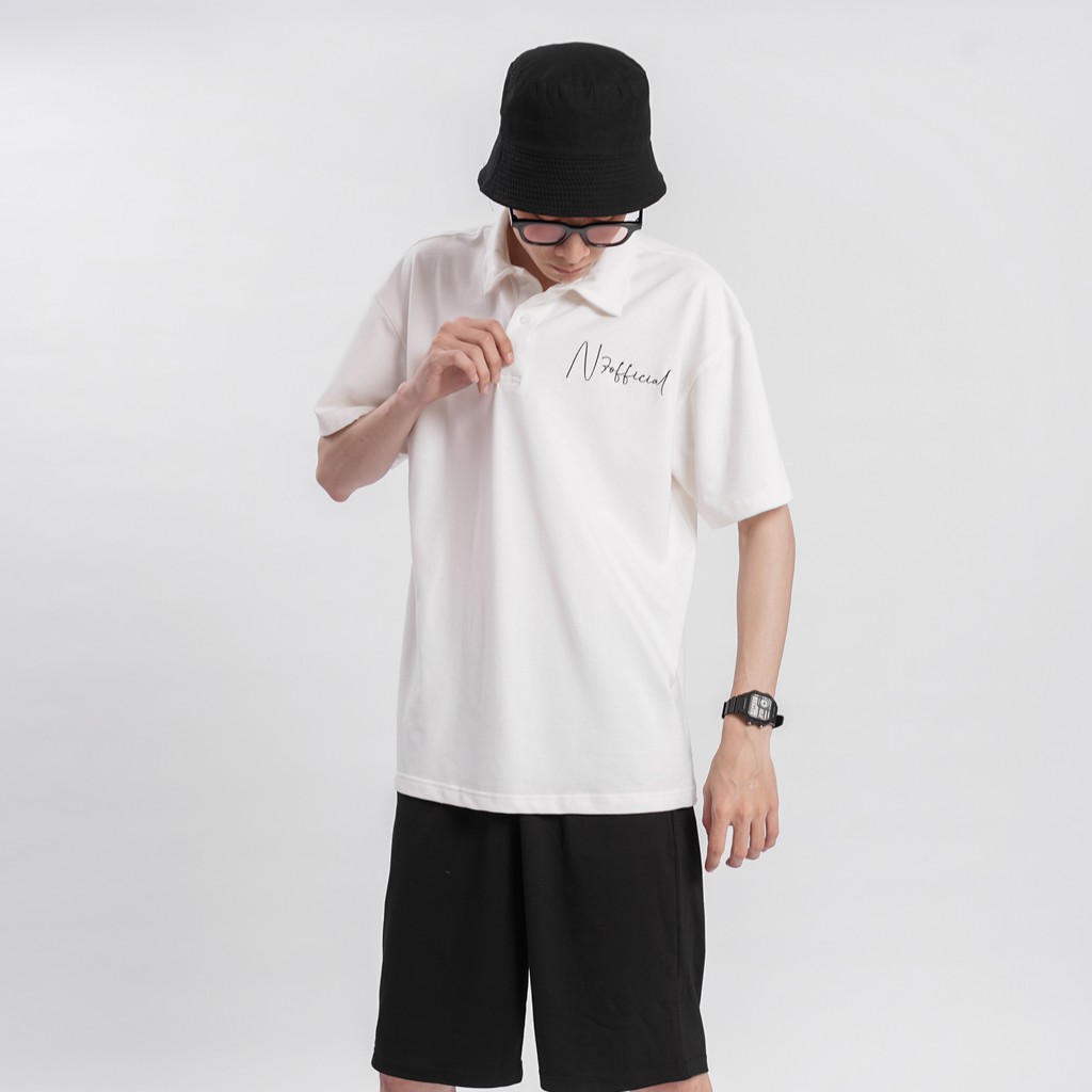 Áo thun POLO N7 CHỮ KÝ Unisex phông trơn Basic Tee nam nữ tay lỡ oversize form rộng Hàn Quốc