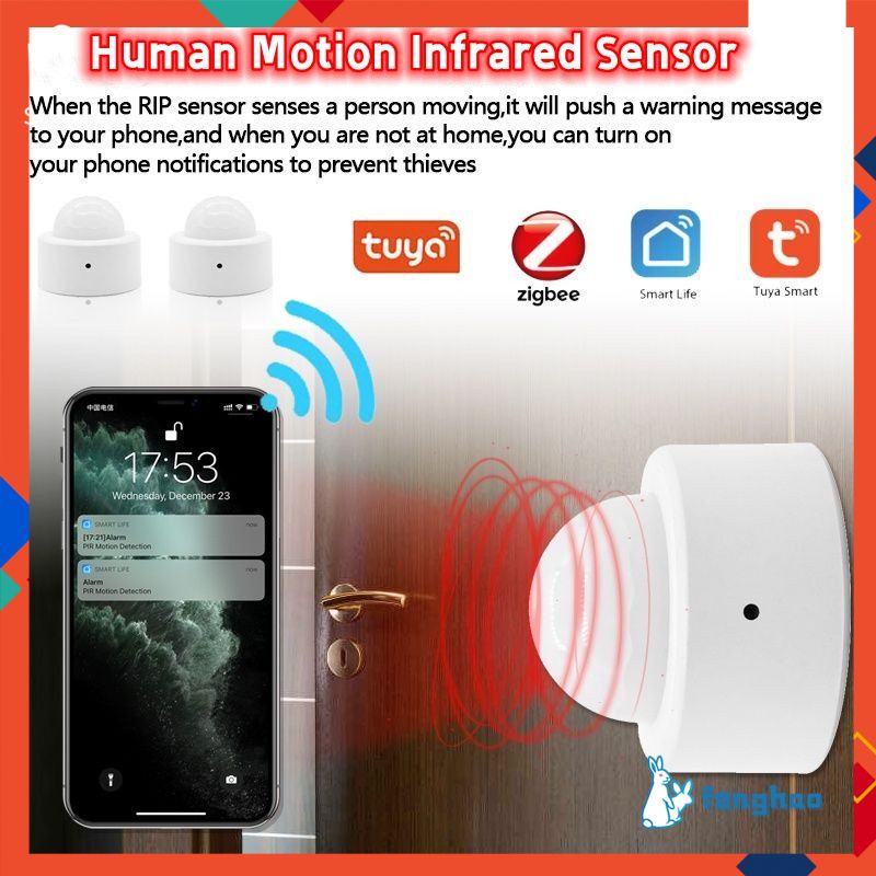 cảm biến chuyển động thông minh Tuya Zigbee PIR Cảm Biến Hồng Ngoại Cơ Thể Con Người Chuyển Cảm Biến Báo Động hoạt động Alexa Google Home