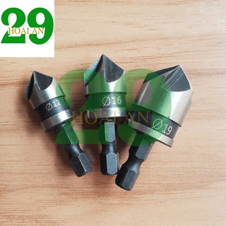 Bộ 3 mũi âm đầu vít gỗ chuôi lục giác Ø 12 , Ø 16 , Ø 19 Tặng Găng Tay Bảo Hộ