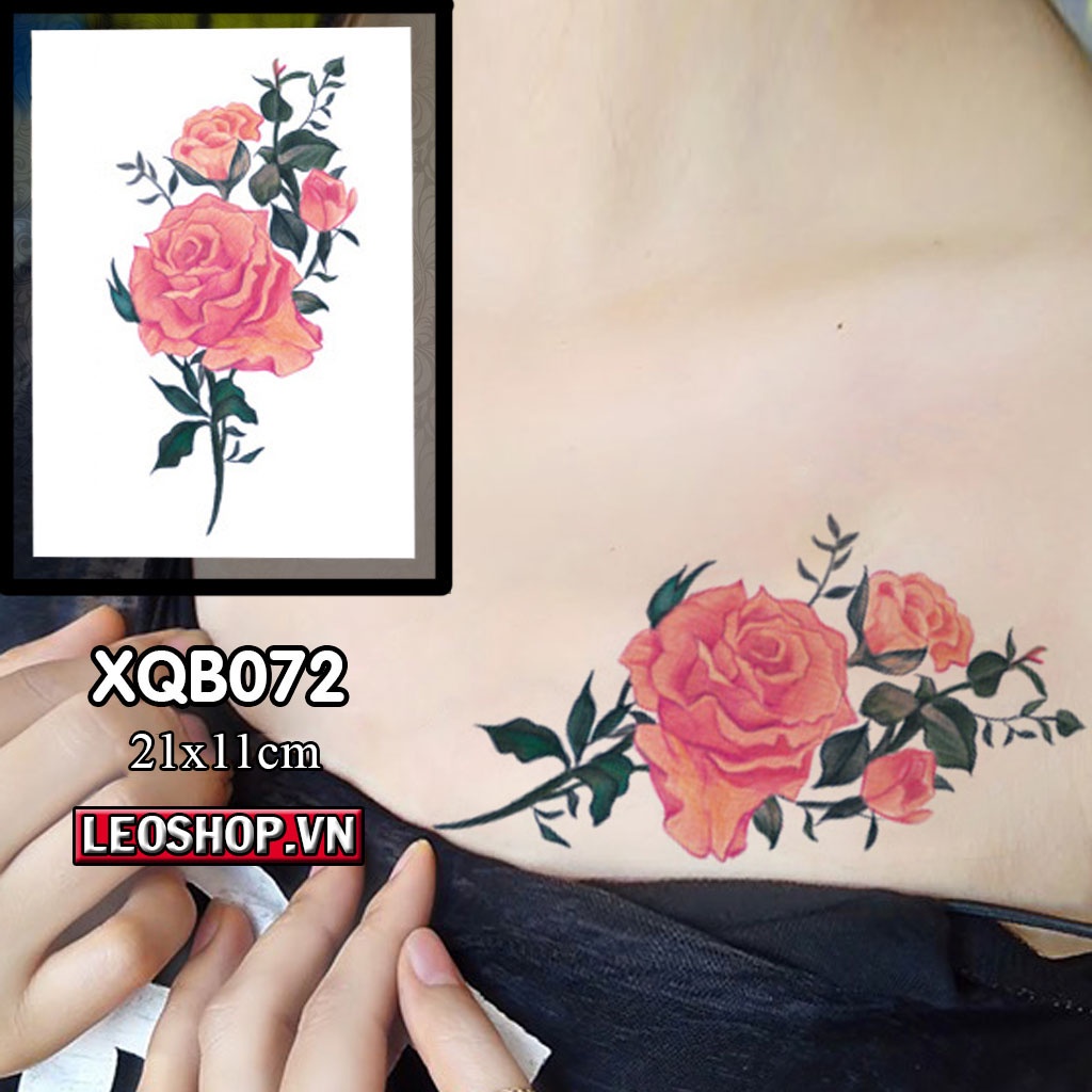 Hình Xăm Dán Chống Nước Hoa Hồng