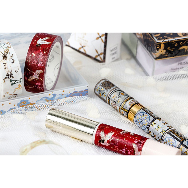 Băng dính washi tape nhũ Nhật Bản WST121